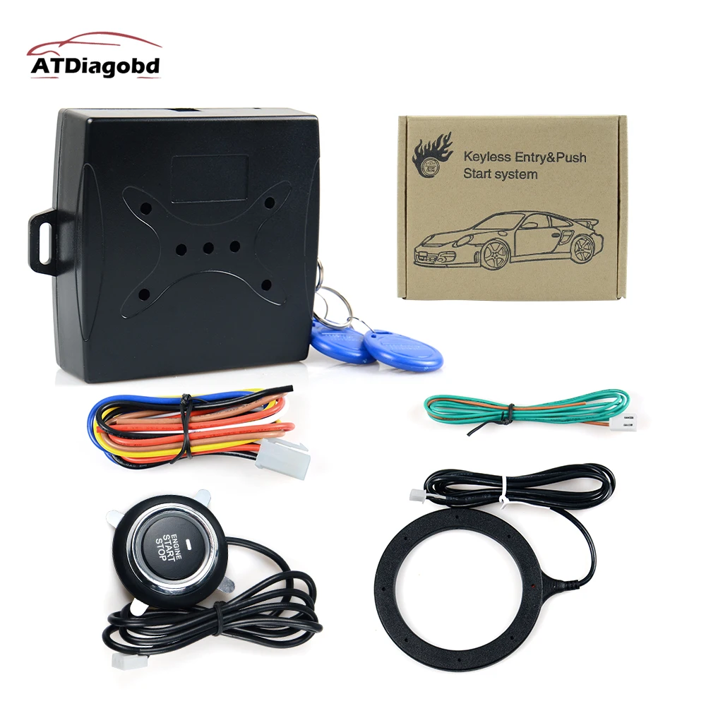 

Auto Car Alarm Car Engine Push Start Button RFID Lock Ignition Starter Keyless Entry Start Stop Immobilizer Anti-theft System
