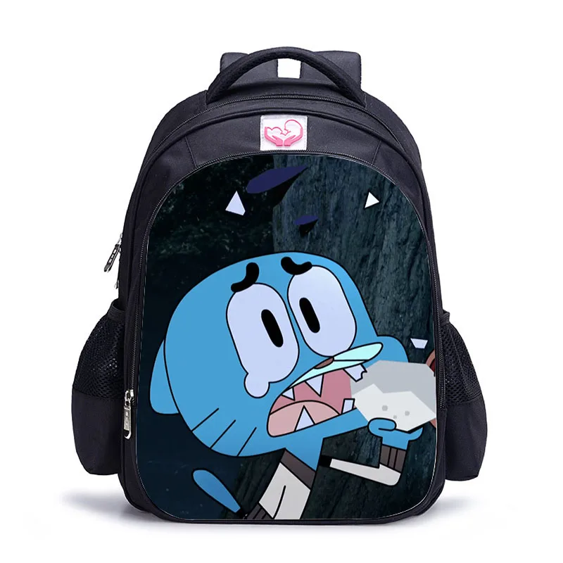 16 дюймов удивительный мир Gumball детские школьные сумки ортопедические школьный рюкзак для детей мальчиков девочек Mochila Infantil мультяшный чехол - Цвет: 1pc backpack 8