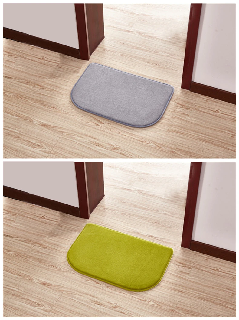 Soft Coral Fleece Bathroom Doormat Non-slip Floor Rug for Toilet Absorption Memory Foam Foot Pad for Gate 40*60/50*80/60*90cm