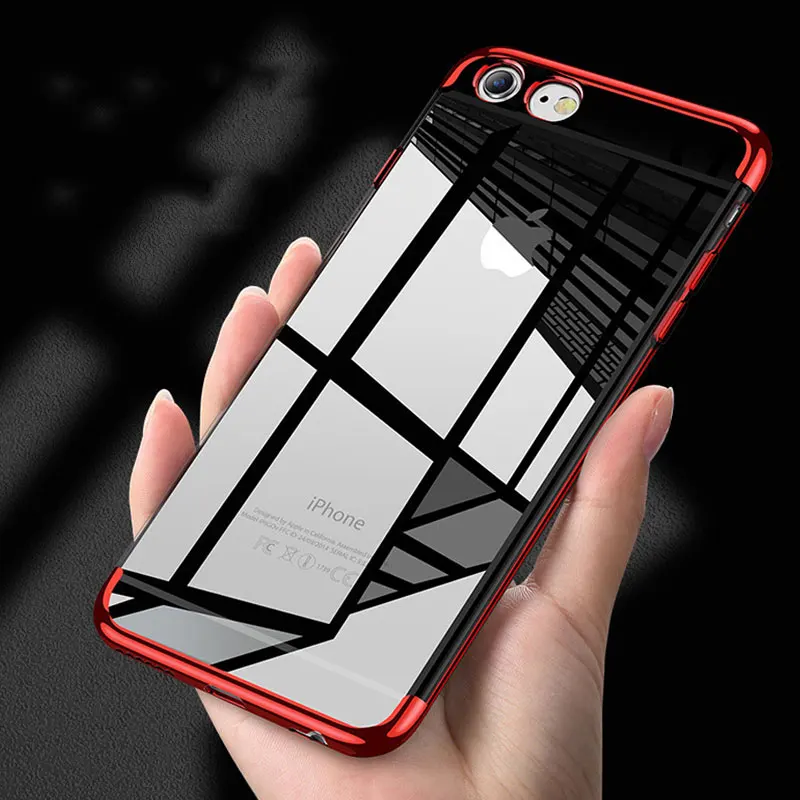

Luxury Plating Silicone Case For iPhone X XR XS Max Case Anti-knock Soft TPU Cover For iPhone 7 8 6 6s Plus Caso Phone Bag