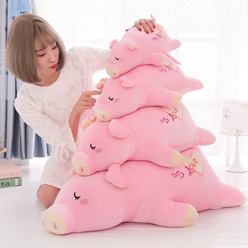 

Manufacturers Direct Selling down Cotton Lying Pig Doll Plush Toys Cute Small Pink Pig Pillow Birthday Gift Wholesale