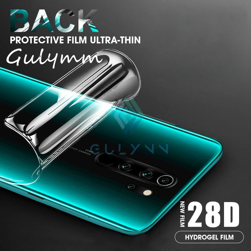 Гидрогелевая пленка 28D с полным покрытием задней панели для Xiaomi Redmi Note 8 7 6 5 Pro