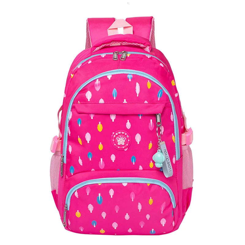 Детские рюкзаки с принтом, школьные рюкзаки для девочек, школьный рюкзак для учеников начальной школы, сумка для книг, рюкзак mochilas - Цвет: rose red