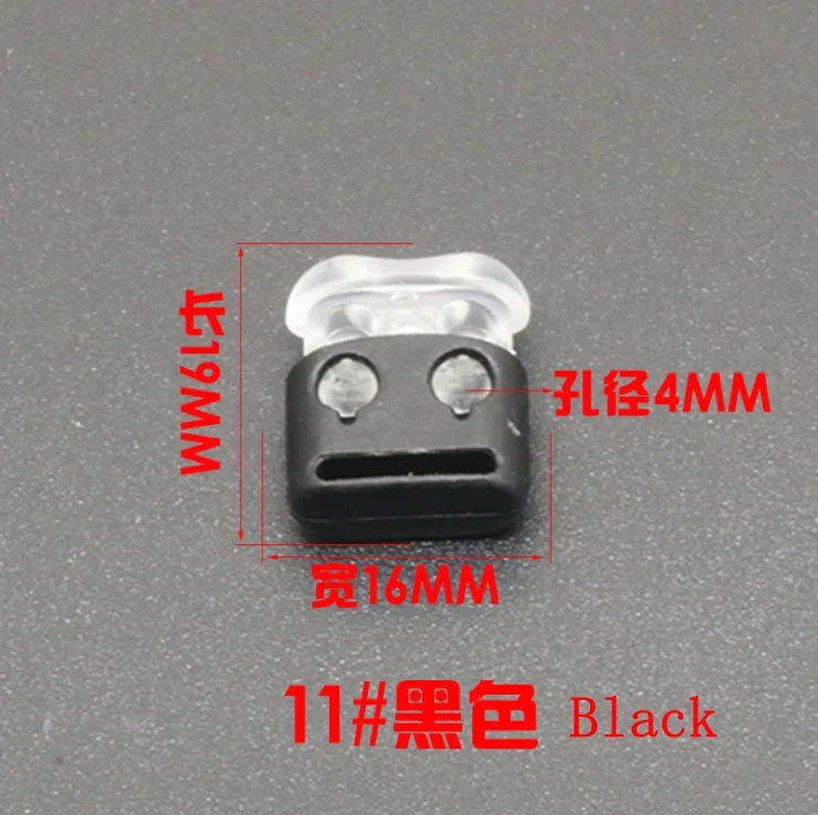 11 black 100 шт 19 различных видов красочных пластиковых шаров Блокировка шнура пружинный фиксатор амортизационный шнур K-358 - Цвет: 11 black