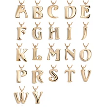 JUJIA Алфавит начальные буквы имя кулон ожерелье для женщин девочек 14 Золото из A-Z