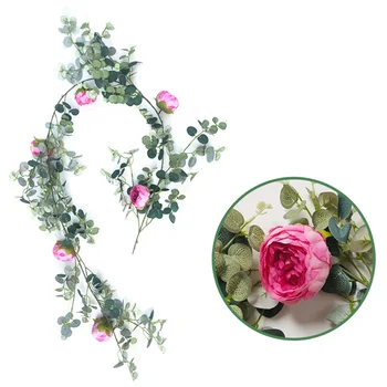 

Artificial Artificial Rose Vine Vines Faux Home Decor 1.85m Pink Rose Red