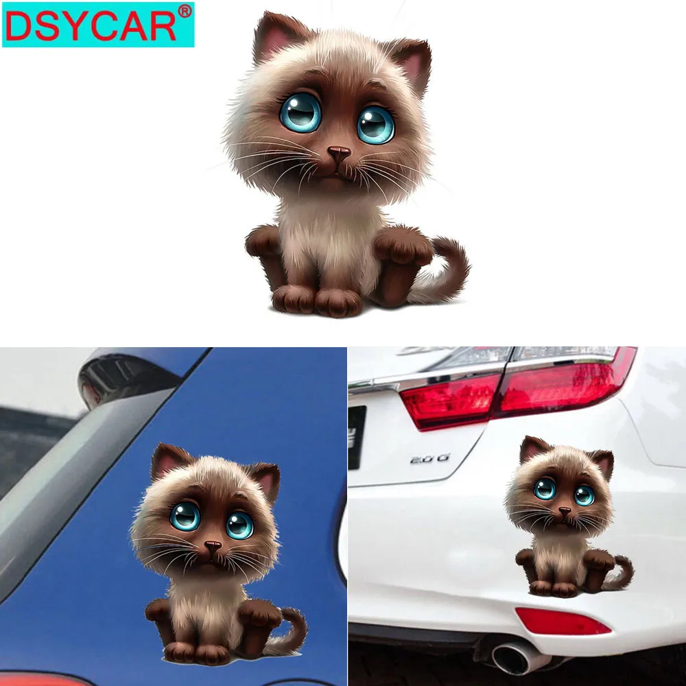 

DSYCAR 2Pcs/Lot Cute Cat Car Sticker Animal Wall Stickers Wall Living Room Bedroom Bathroom/Toilet/Refrigerator/Car/Kitchen