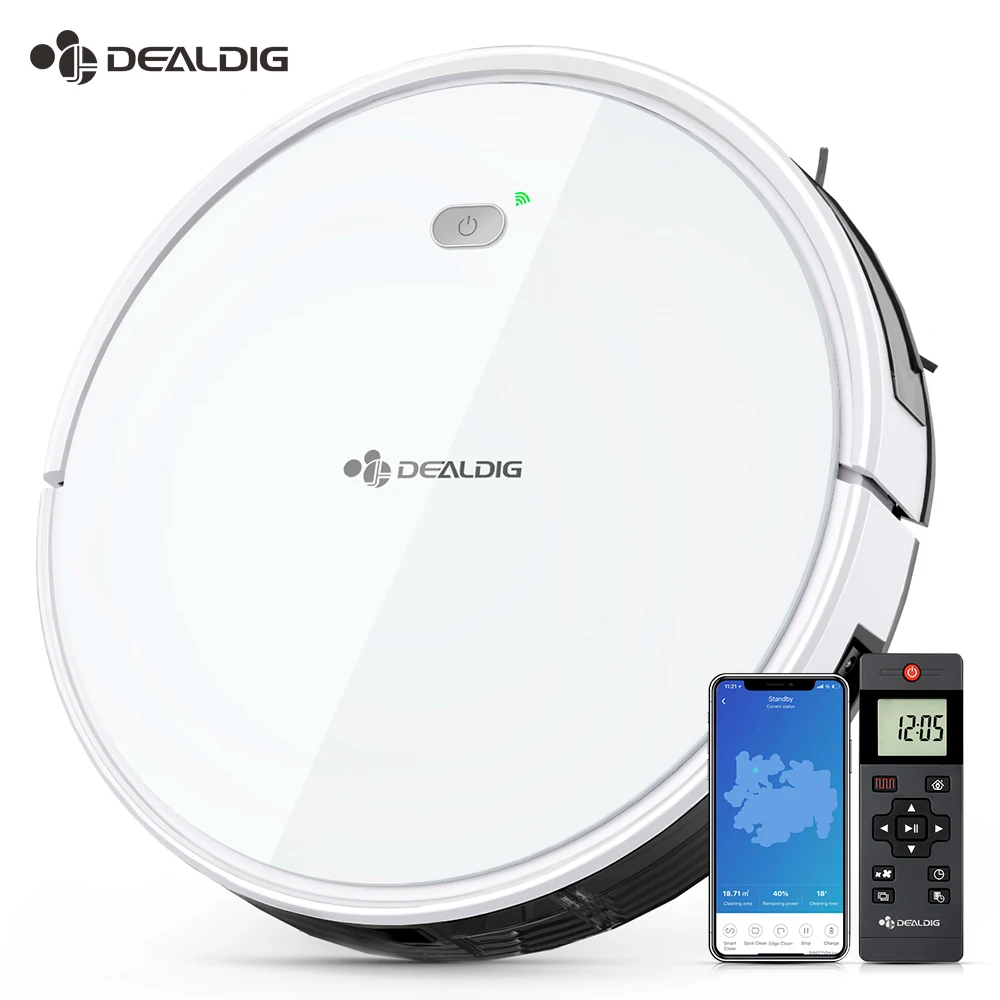 

DEALDIG Robvacuum 8 Intelligent Robot Vacuum Cleaner 1800 Pa Strong Suction Aspirator App Remote Control Automatically Recharge