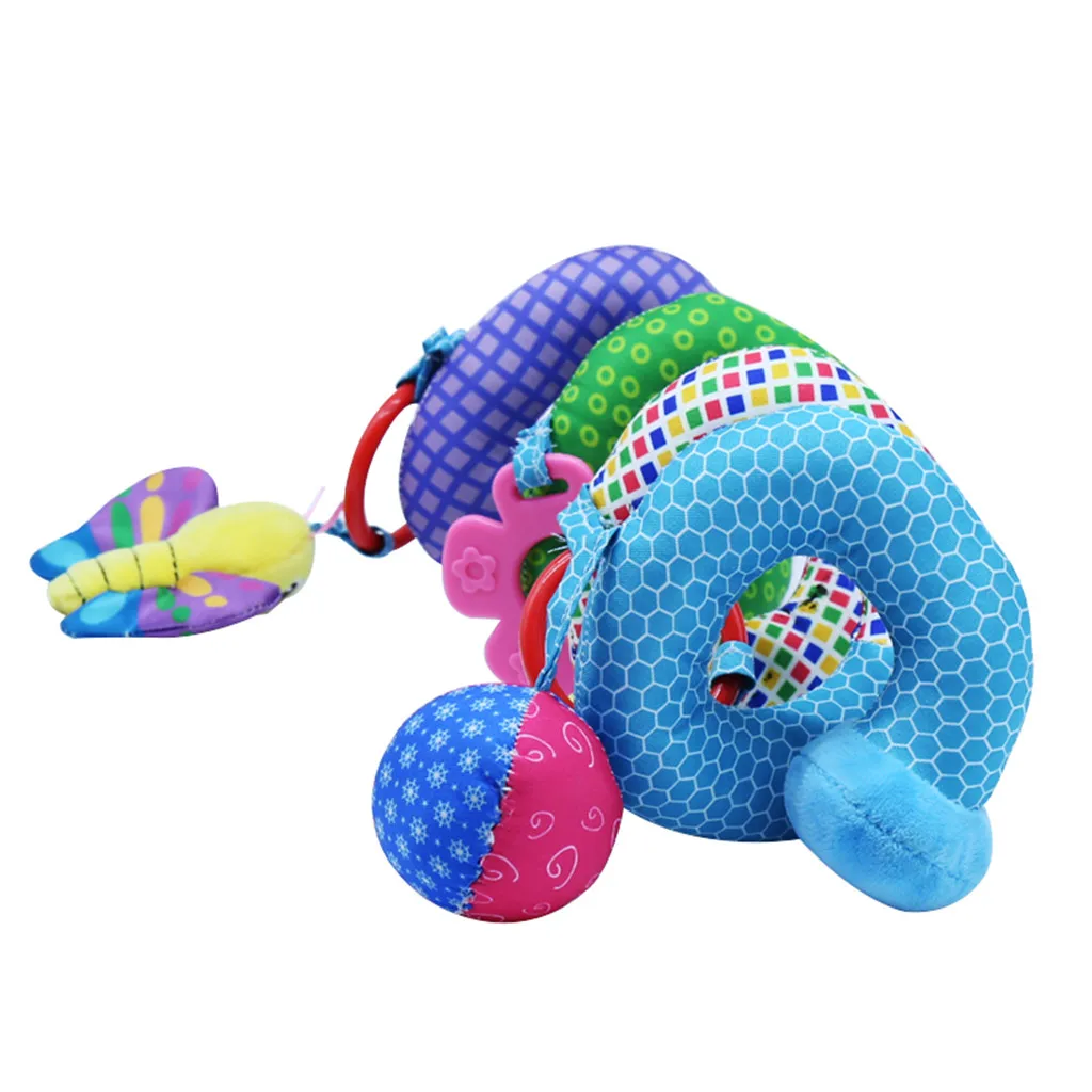 Мягкие Детские Плюшевые погремушки-погремушки с прорезывателем для кроватки, коляски, Висячие колокольчики для новорожденных, спиральные погремушки, детские развивающие игрушки, колокольчики