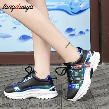 

Platform running shoes women's shoes platform sequins sneakers classic lace-up women's shoes lightweight casual shoes 2020