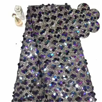 

Lakeblue African sequins 3D Tulle Lace Fabric 2019 African French Lace Fabric High Quality Nigerian Embroidery Tulle French Lace