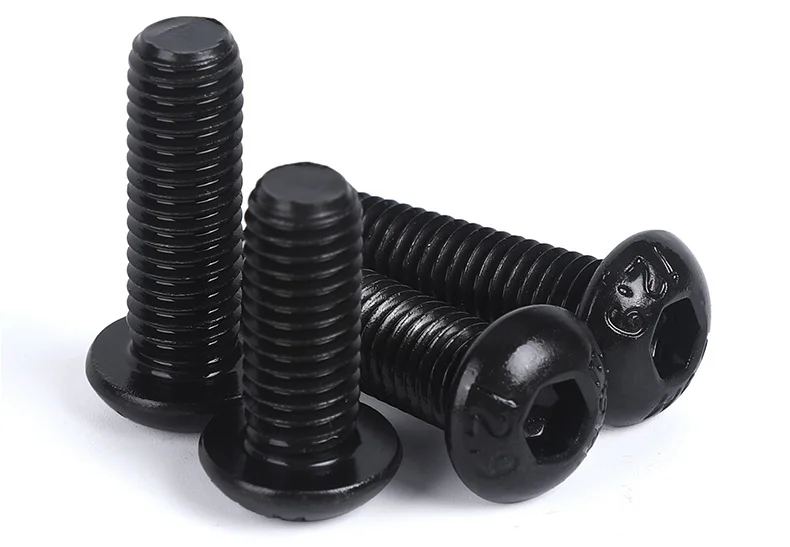 10/50pcs M2 M2.5 M3 M4 M5 M6 304 A2-70 Stainless Steel Black grade 10.9 ISO7380 Hexagon Hex Socket Head Button Allen Bolt Screw