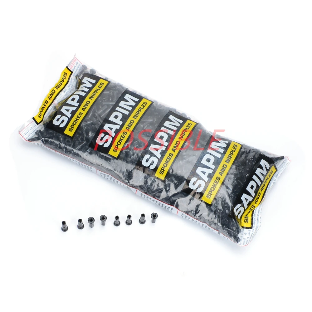 SAPIM SECURE LOCK NIPPLES EXTERNAL BLACK 15G 1.8MMX14MM Bicycle Spokes ALUMINIUM ALLOY NIPPLES