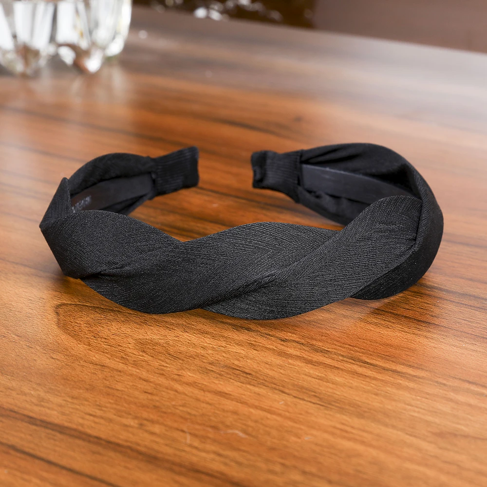 Leveo Twist Hairband для женщин Глянцевая s-образная головная повязка для волос ободок для девочек Новые плетеные головные повязки обруч для волос аксессуары