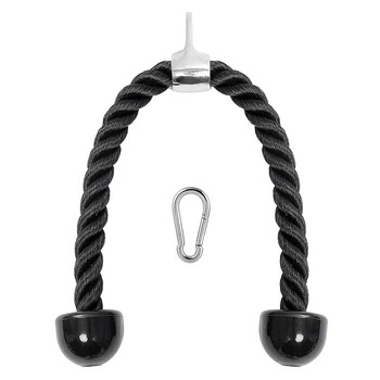 

Heavy Duty Tricep Rope 27in Pull Down Fitness Cable Attachment Machine Coated Nylon Rope with Snap Hook