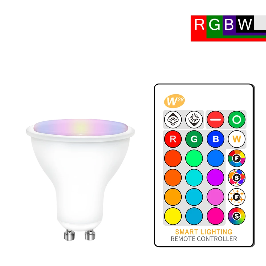 E27 светодиодный 16 Цвет RGB Волшебная светодиодная лампочка 3 Вт/5/10/15 Вт 85-265V RGB лампа Gu10 прожектор+ ИК-пульт дистанционного управления Управление светодиодный лампы для дома - Испускаемый цвет: G10 10W WW