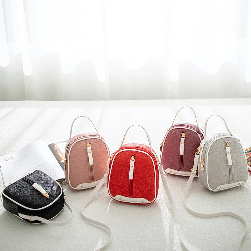

Embossed Leather Contrast Color Women's Backpack 2019 Summer New Products Multi-functional Shoulder Hand Mini Mobile Phone Femal