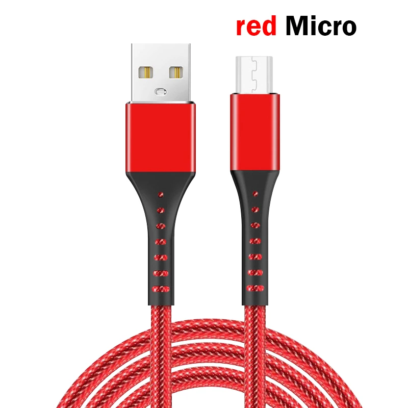 Быстрый USB Зарядное устройство кабель супер Зарядное устройство кабель для HuaweiXIAOMI микро Тип type-C USB для Iphone 6/7/8/X USB кабель для зарядки или передачи данных со штекером для ISO - Цвет: red for Micro