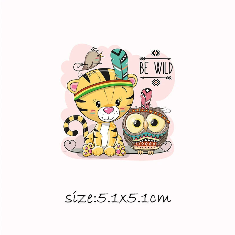 

Best Friends Animals Patches Heat Transfer Iron On Patch A-level Washable Kid Clothes Stickers Easy Print By Household Irons