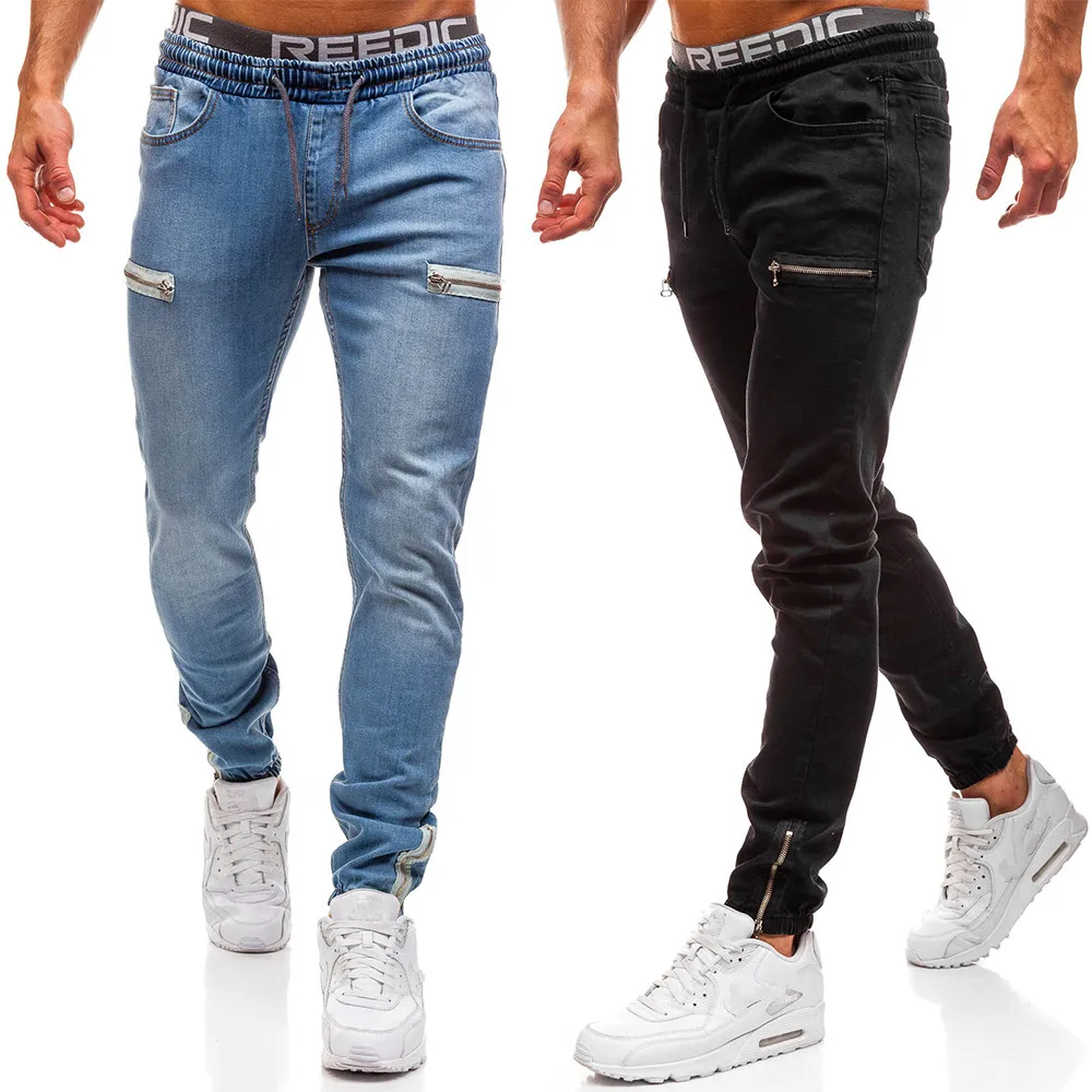 Vintage Ripped Jeans Men Zipper Letter Print Skinny Denim Pants Classic Cowboy Hip Pop Slim Fit Destroyed Jeans Pencil Pants D40 Vintage Ripped Jeans Men Zipper Letter Print Skinny Denim Pants Classic Cowboy Hip Pop Slim Fit Destroyed Jeans Pencil Pants D40