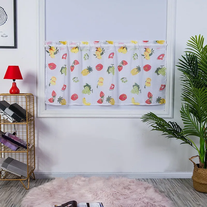С фруктовым принтом кухонные занавески маленькие оконные каркасные короткие