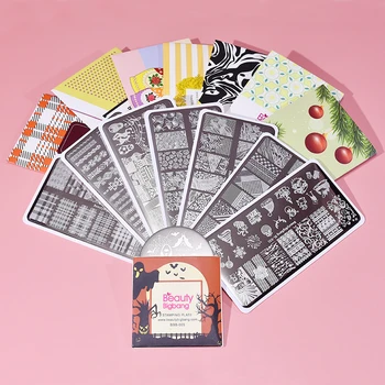 

BeautyBigBang Nail Stamping Plates Set Different Style Patterns Stamp Templates Nail Art Printing Stencils Tools ZHSP1690