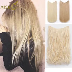 AISI BEAUTY, синтетические волосы для наращивания без зажимов, длинные прямые волосы для наращивания, невидимые накладные волосы - изображение