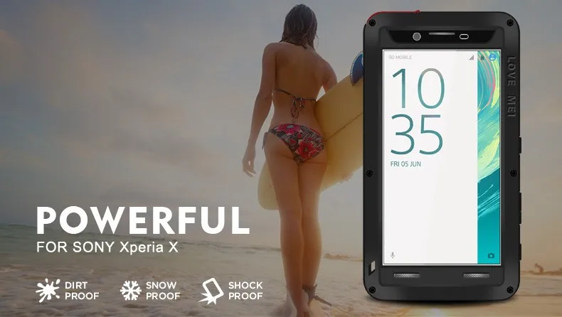 LOVE MEI металлический алюминиевый чехол для sony Xperia X, мощный защитный противоударный водонепроницаемый чехол для sony Xperia X F5122 F5121