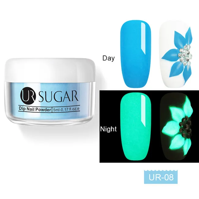 Luminous 8 Ur Sugar 5 мл флуоресцентный 3 в 1 Dip порошок для ногтей акриловая пудра для вырезания наращивание ногтей натуральный сухой без лампы - Цвет: Luminous 8