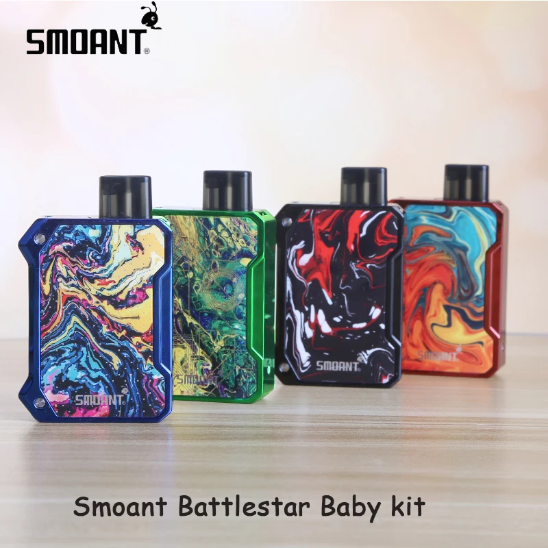 Новейший комплект Smoant Battlestar Baby Pod 750 мАч встроенный аккумулятор и 2 мл вейп капсула