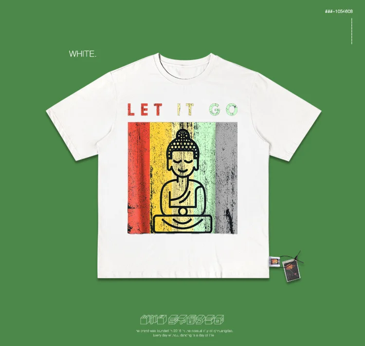 Cec High Street Do используется Oldschool Sakyamuni сидеть в медитации Красочные мультфильм рисунок короткий рукав Футболка для мужчин и женщин