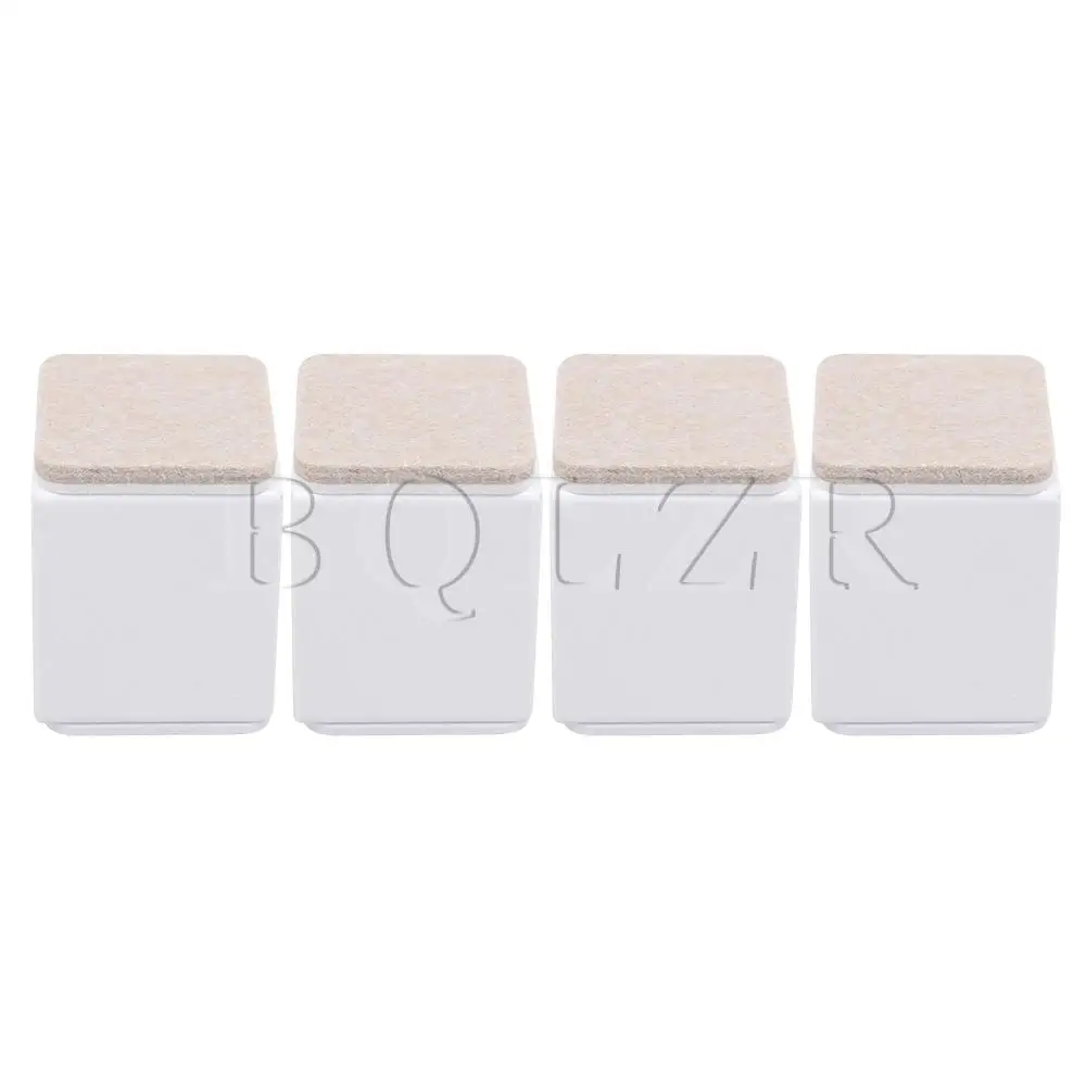 BQLZR 4pcs 40x40x53mm Carbon Steel White Furniture Legs Lifter for Sofa Bed