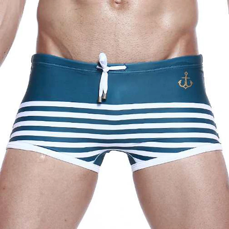 Sexy Men Low Waist Swimwear Summer Striped Swimsuits Nylon Quick Dry Beach Swimming Trunks Fashion Male Sport Surf Board Shorts swim trunks swim shorts men swimsuit