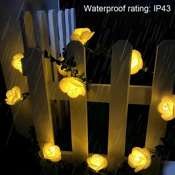 

Led Fairy Lights Rose Flower Garland Decor Christmas Wedding 6M Indoors