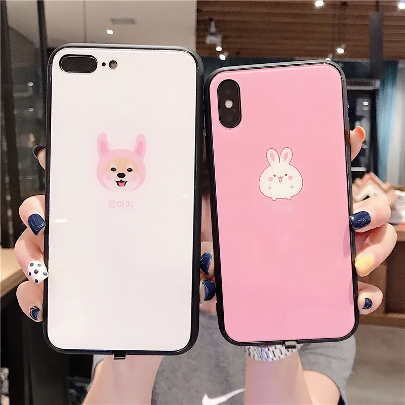 

Sound Control LED Flash Phone Case For iPhone 6 S 7 8 Plus Luxury Calls Flash Tempered Glass Cover Case For iPhone X XS MAX XR