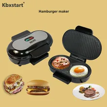 Kbxstart мини многофункциональная машина для приготовления завтрака, стейк, гамбургеры, жареное яйцо, сэндвич Панини, нержавеющая сталь, барбекю, 220 В