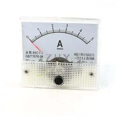 Прозрачный корпус DC 0-5A аналоговый панельный Амперметр манометр 85C1-A