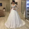 Appliques Long Sleeves Vestido De Noiva Amazing Open Back Lace Wedding Dress 2022 Bow Wedding Gown Bridal Dress ► Photo 3/3