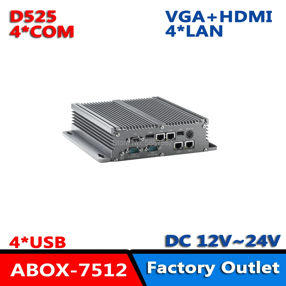 

Wholesale Mini PC Server D525 Fanless Pfsense Firewall VPN with 4 Lan Port Router