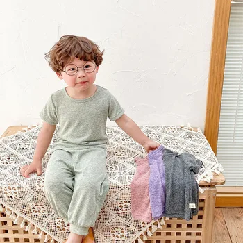 

Baby Boys Short-sleeved Suit Summer New Korean Childrens Clothing 2Pcs/Set Toddler Boy Clothes Casual Toddler Outfits Girl