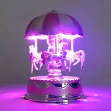 Светодиодный светильник карусель музыкальная шкатулка для детей рождественские подарки на день рождения E65D