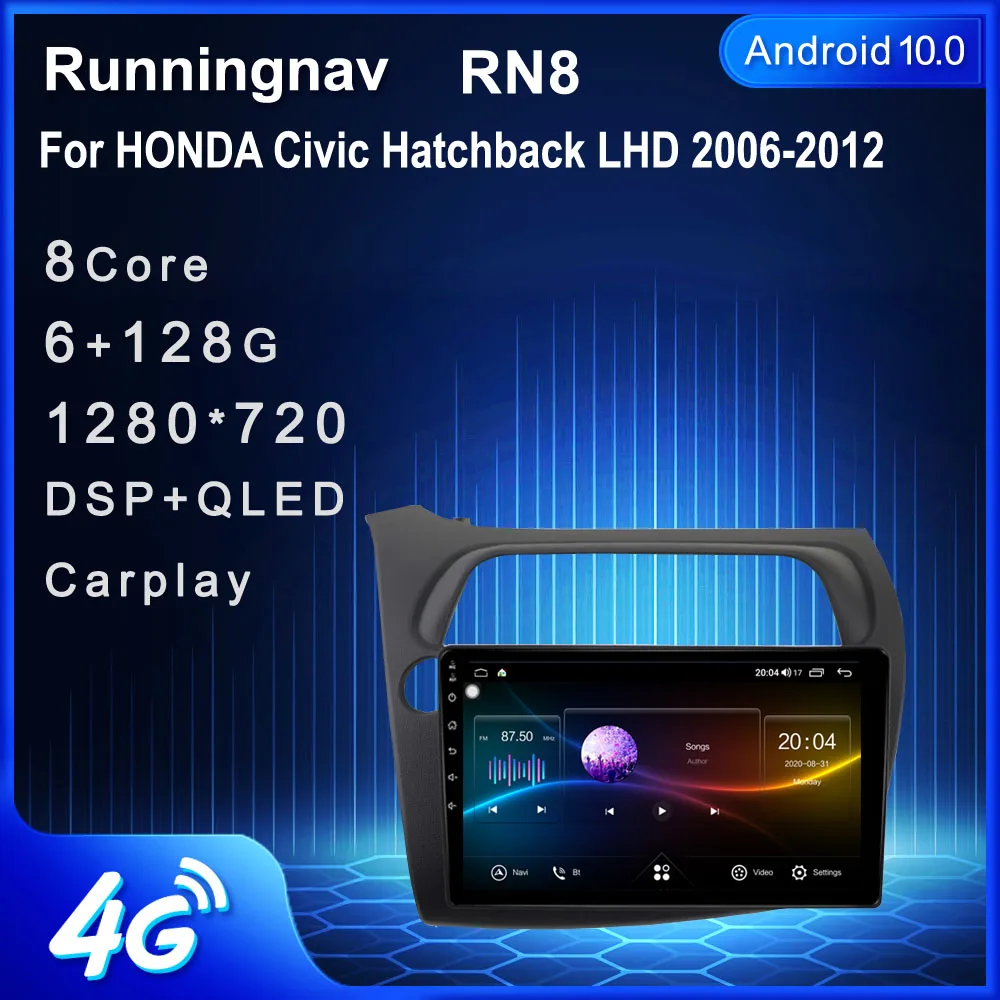 Runningnav для HONDA Civic Hatchback LHD 2006 2007 2008-2009 Android автомобильное радио мультимедийный