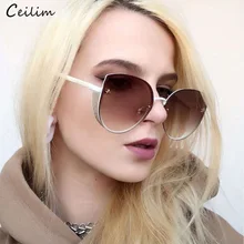 Новые солнцезащитные очки кошачий глаз для женщин, роскошные брендовые дизайнерские блестящие солнцезащитные очки в ретро стиле, Большие зеркальные солнцезащитные очки