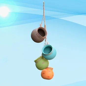 

1 Set/4pcs Flowerpot Colorful Durable Hanging Practical Ceramics Hanging Shelf Planter Holder Flowerpot Bracket for Balcony Home