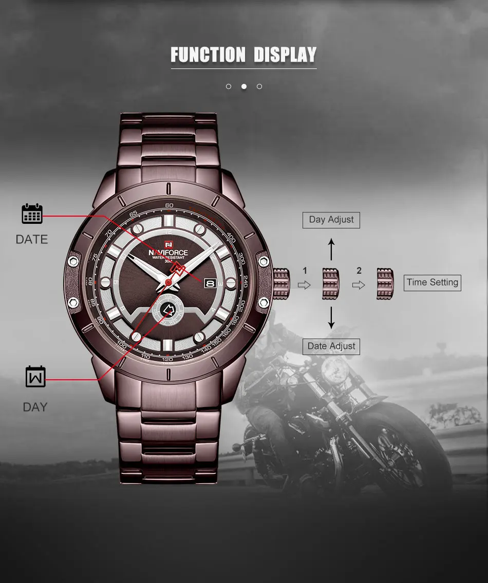 NAVIFORCE мужские s часы лучший бренд модные спортивные часы для мужчин полный стальной водонепроницаемый кварцевые наручные часы для мужчин часы Relogio Masculino