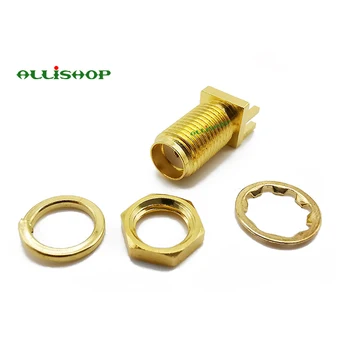 

ALLiSHOP SMA Connector SMA Female Jack nut RF Coax Connector End Launch PCB Mount Cable Straight Goldplated Dropshipping