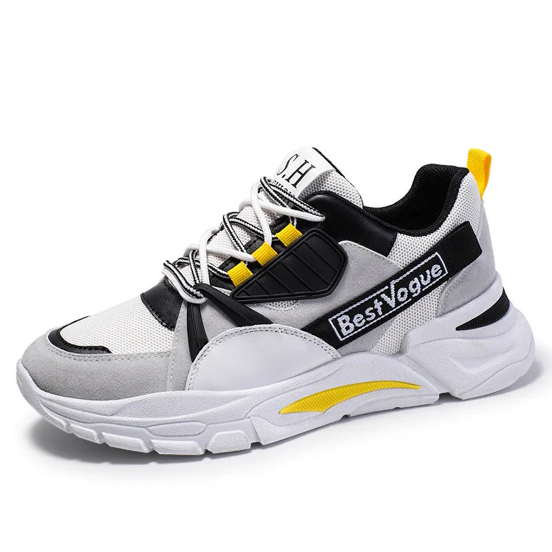 

Summer Men Breathable Sneakers New Design Fashion Men Casual Shoes Lace Up Round Toe Non-leather Casual Shoes 19NOV54