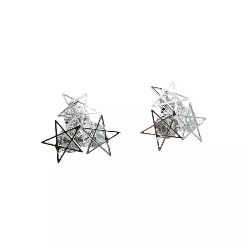 Новейшая игла женские ювелирные изделия Мода Снежинка циркон женские серьги-гвоздики пятиконечная звезда геометрические