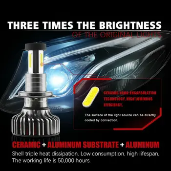 

Auto LED Headlight Waterproof Canbus Error Free 110W 30000LM 6000K 1 Pair