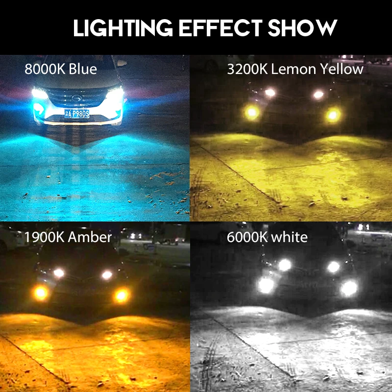 CNSUNNYLIGHT H11 9005/HB3 9006/HB4 LED Car Fog Light Headlight Bulb 2400Lm 6000K White 1900K Amber H9 H8 H16 Auto Front Foglamp led car lights,led lights,led bulbs,led headlights,led car headlights,car headlamps